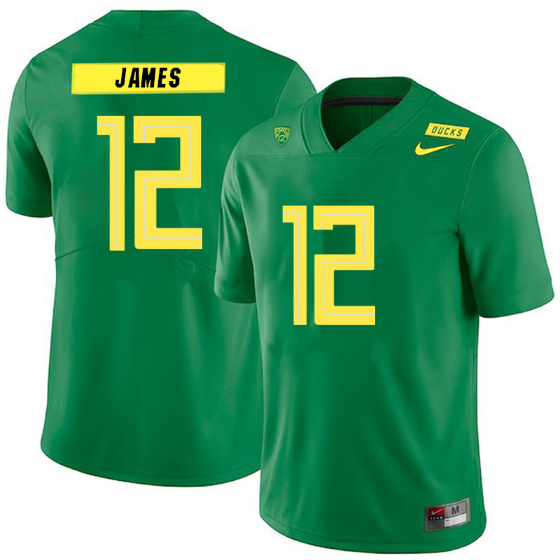 Men #12 DJ James Oregon Ducks College Football Jerseys Sale-Green - Click Image to Close